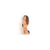 Body string noir ouvert à l'entre-jambes dentelle et ornements 